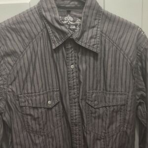 Basics Jean Long Sleeve Button Down Shirt